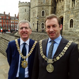 Outside Windsor Castle with Lord Mayor of Dublin Oisín Quinn