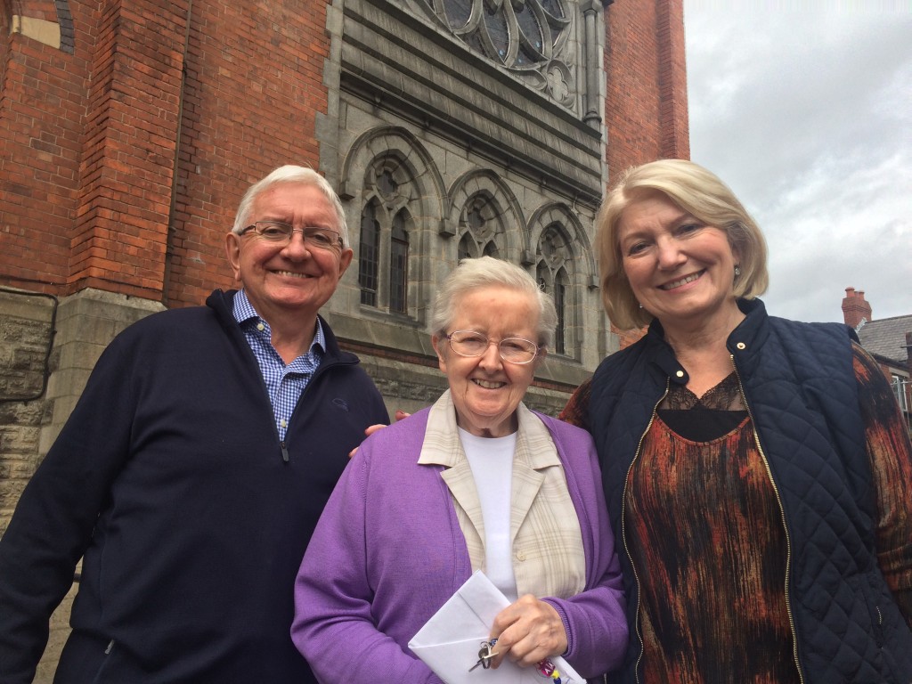 Vanatics: Gayle and Andrew Robertson travelled 10,000 miles from Australia for the Van the Man Cyprus Avenue concert. On Saturday, they had another treat when they visited the Dominican nuns on the Falls Road to view the stunning Harry Clarke stained glass rose window. Sr Maelíosa was our guide.